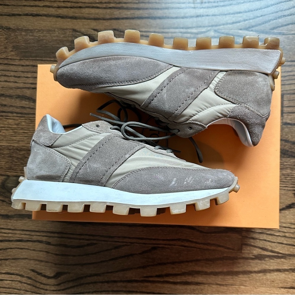 TOD'S 1T SNEAKERS IN SUEDE AND FABRIC - BROWN/BEIGE - size 8.5 - Picture 2 of 12